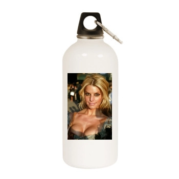 Jessica Simpson White Water Bottle With Carabiner