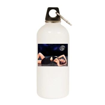 Jessica Simpson White Water Bottle With Carabiner