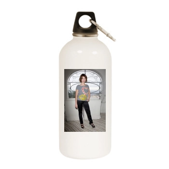 Violante Placido White Water Bottle With Carabiner