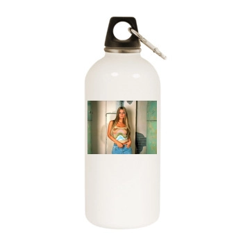 Jessica Simpson White Water Bottle With Carabiner