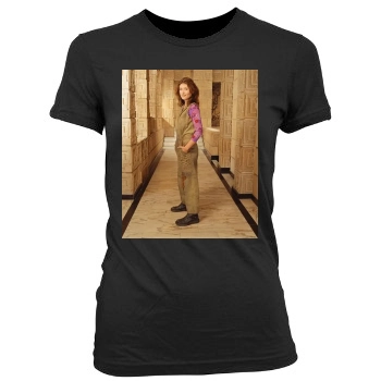 Jewel Staite Women's Junior Cut Crewneck T-Shirt