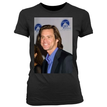 Jim Carrey Women's Junior Cut Crewneck T-Shirt