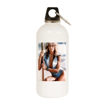 Farrah Fawcett White Water Bottle With Carabiner