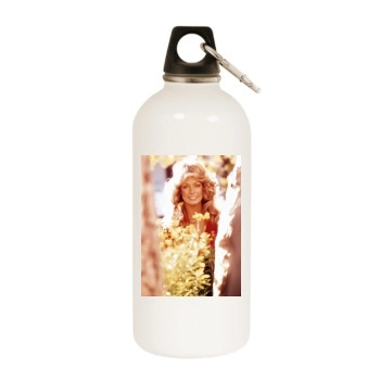 Farrah Fawcett White Water Bottle With Carabiner