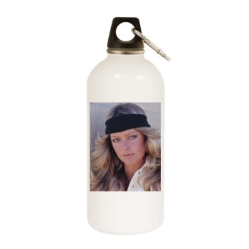 Farrah Fawcett White Water Bottle With Carabiner