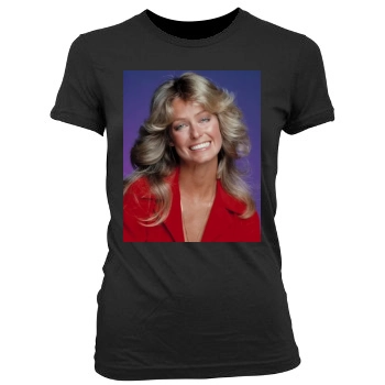 Farrah Fawcett Women's Junior Cut Crewneck T-Shirt