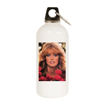 Farrah Fawcett White Water Bottle With Carabiner