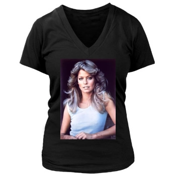 Farrah Fawcett Women's Deep V-Neck TShirt