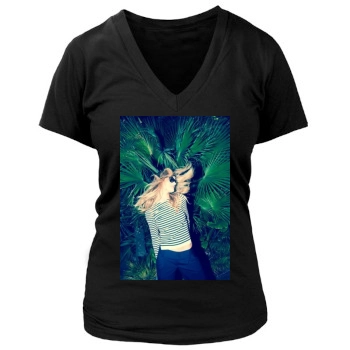 Rosie Huntington-Whiteley Women's Deep V-Neck TShirt