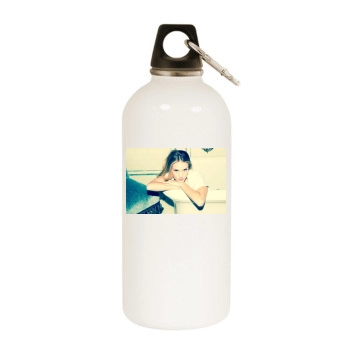 Rosie Huntington-Whiteley White Water Bottle With Carabiner