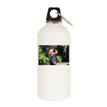 Rosie Huntington-Whiteley White Water Bottle With Carabiner