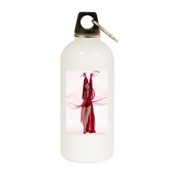 Rosie Huntington-Whiteley White Water Bottle With Carabiner