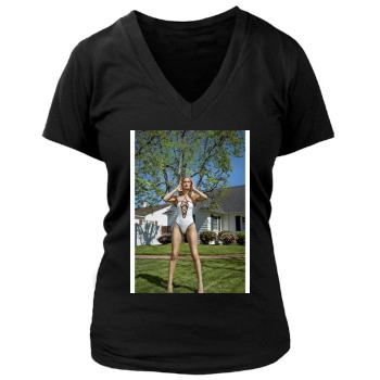 Rosie Huntington-Whiteley Women's Deep V-Neck TShirt