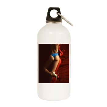 Rosie Huntington-Whiteley White Water Bottle With Carabiner