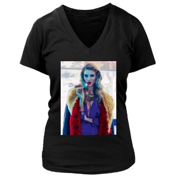 Rosie Huntington-Whiteley Women's Deep V-Neck TShirt