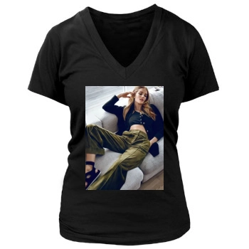 Rosie Huntington-Whiteley Women's Deep V-Neck TShirt