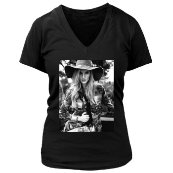 Rosie Huntington-Whiteley Women's Deep V-Neck TShirt