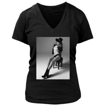 Rosie Huntington-Whiteley Women's Deep V-Neck TShirt