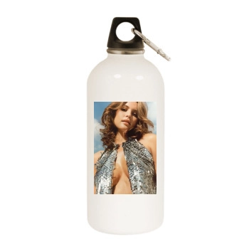 Josie Maran White Water Bottle With Carabiner