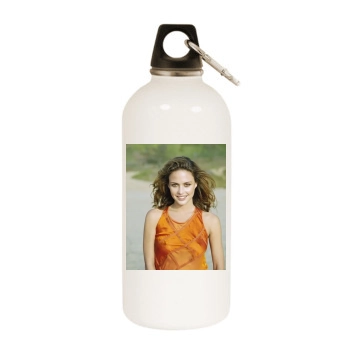 Josie Maran White Water Bottle With Carabiner