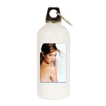 Josie Maran White Water Bottle With Carabiner