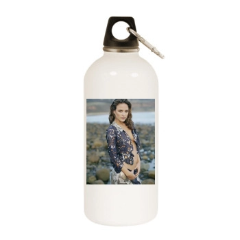 Josie Maran White Water Bottle With Carabiner