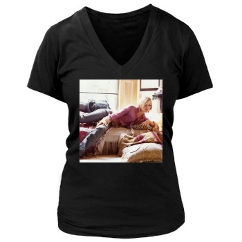 Julia Stiles Women's Deep V-Neck TShirt