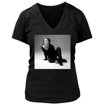 Julia Stiles Women's Deep V-Neck TShirt