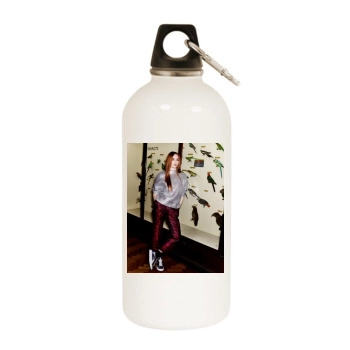 Sophie Turner White Water Bottle With Carabiner