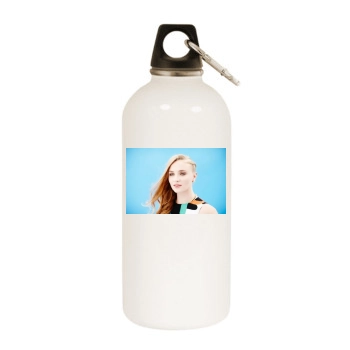 Sophie Turner White Water Bottle With Carabiner