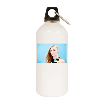 Sophie Turner White Water Bottle With Carabiner