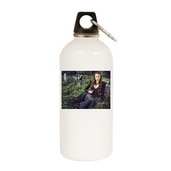 Sophie Turner White Water Bottle With Carabiner