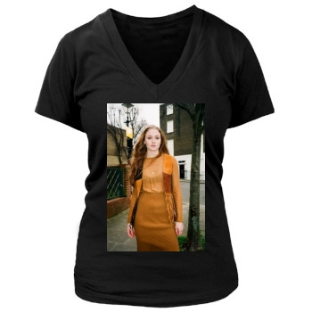 Sophie Turner Women's Deep V-Neck TShirt