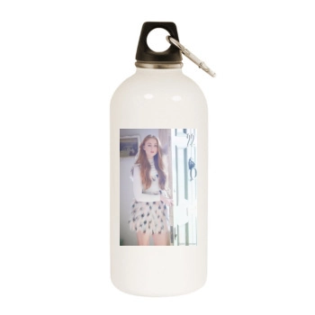 Sophie Turner White Water Bottle With Carabiner