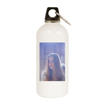 Sophie Turner White Water Bottle With Carabiner