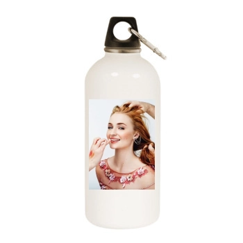 Sophie Turner White Water Bottle With Carabiner