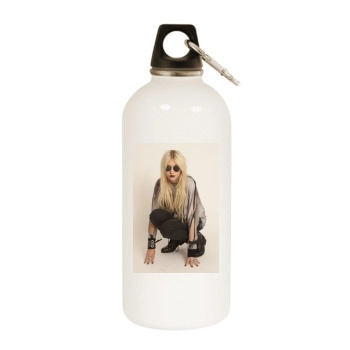 Taylor Momsen White Water Bottle With Carabiner