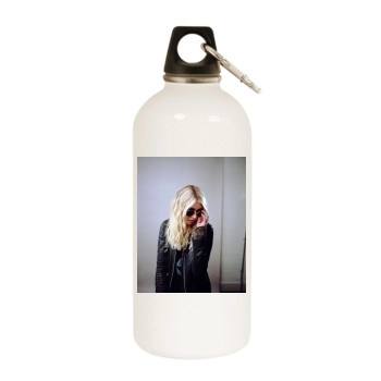 Taylor Momsen White Water Bottle With Carabiner