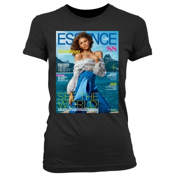 Zendaya Coleman Women's Junior Cut Crewneck T-Shirt