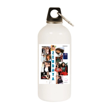 Zendaya Coleman White Water Bottle With Carabiner