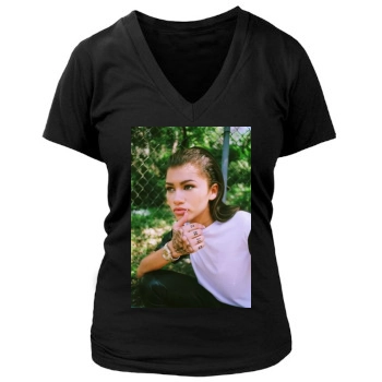 Zendaya Coleman Women's Deep V-Neck TShirt