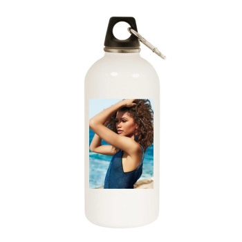 Zendaya Coleman White Water Bottle With Carabiner