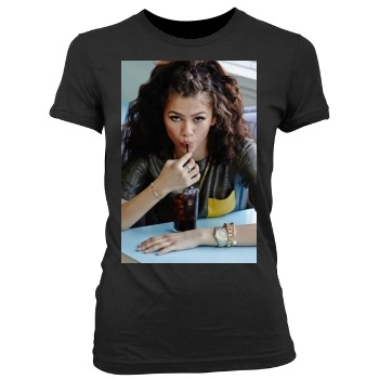 Zendaya Coleman Women's Junior Cut Crewneck T-Shirt