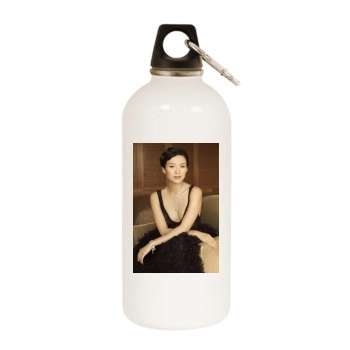Zhang Ziyi White Water Bottle With Carabiner