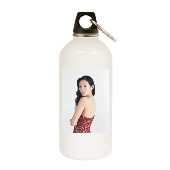 Zhang Ziyi White Water Bottle With Carabiner