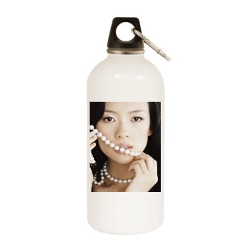 Zhang Ziyi White Water Bottle With Carabiner