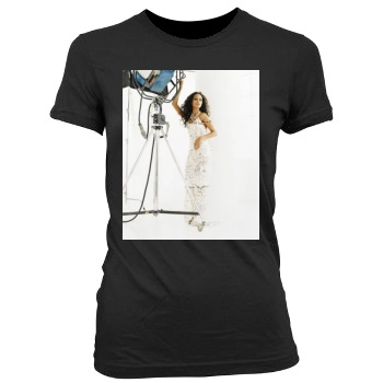 Zoe Saldana Women's Junior Cut Crewneck T-Shirt