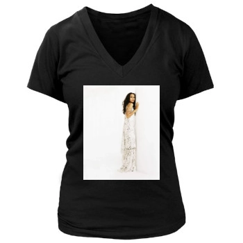 Zoe Saldana Women's Deep V-Neck TShirt