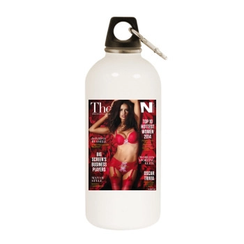 Adriana Lima White Water Bottle With Carabiner