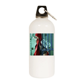 Adriana Lima White Water Bottle With Carabiner